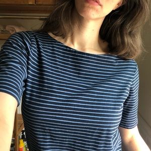 Jones New York Heavyweight Tee, Blue Stripe